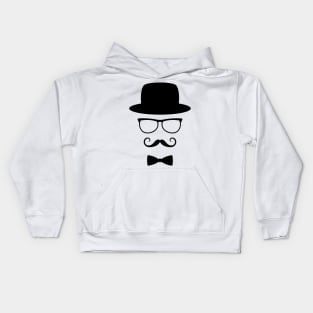 Retro gentleman with eyeglasses Kids Hoodie